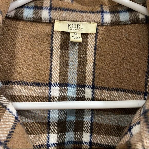 kori america plaid shirt jacket shacket belted coat Size M - Picture 4 of 7